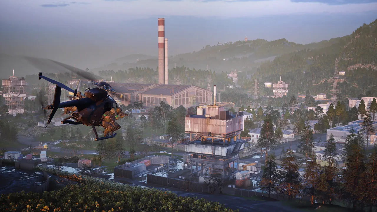 Official WARDOGS PC battlefield overview with a helicopter and soldiers